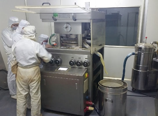 เครื่องอัดเม็ดยาแบบหมุนความเร็วสูง GZP55 พร้อมแรงดันหลัก 100kN แรงดันก่อนอัด 20kN และกำลังการผลิต 396000 เม็ด/ชม. ผู้ผลิต